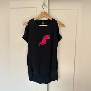 Agnesb black T shirt with a cute dinosaur